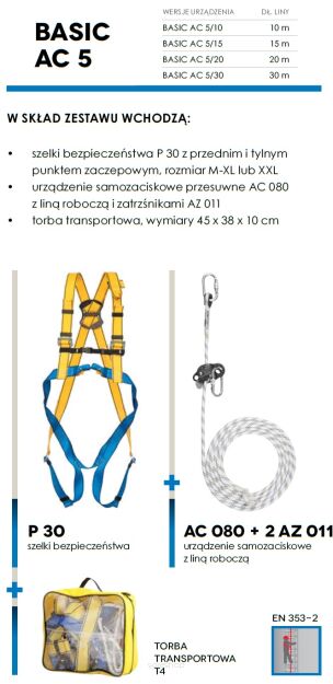 BASIC AC 5 Zestaw powstrzymujący upadek PROTEKT