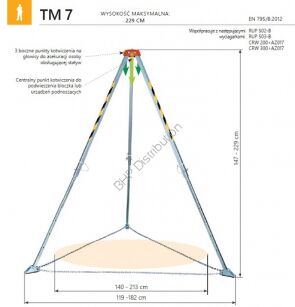 TM 7 Stalowy statyw bezpieczeństwa PROTEKT - 1 osoba, max. 200 kg