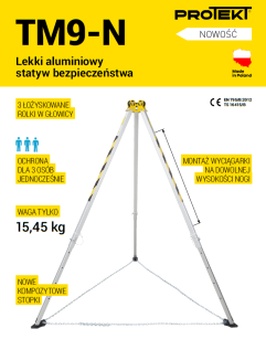 TM 9-N Lekki aluminiowy statyw bezpieczeństwa - 3 osoby/max. 500 kg